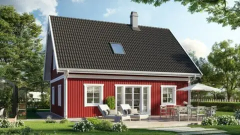 Hausmodell Ekenäs von Eksjöhus Rückseite
