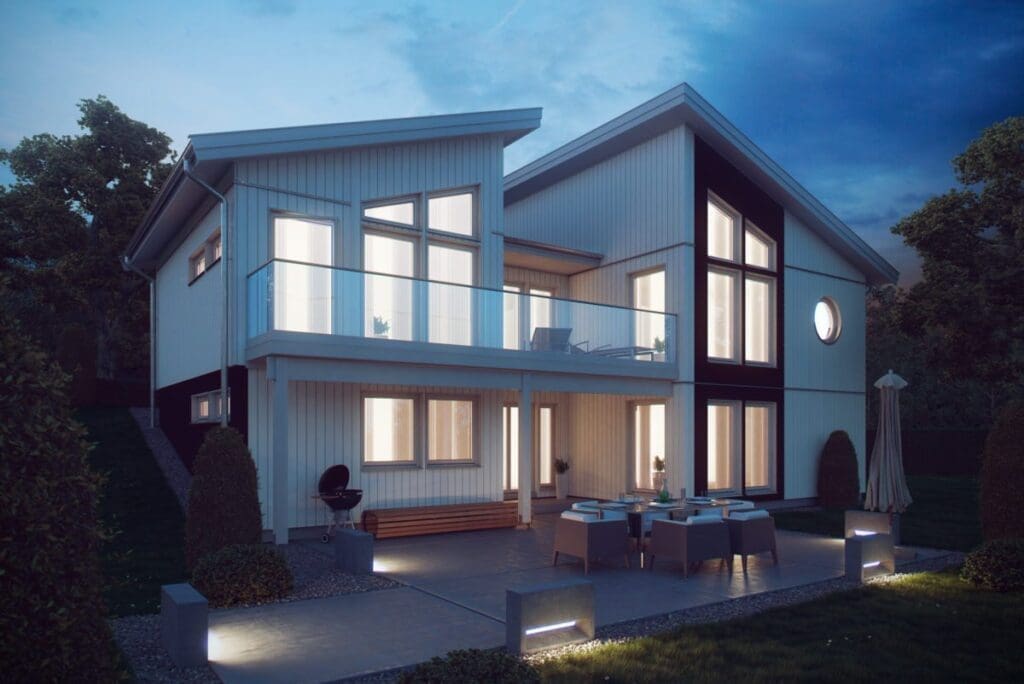 Ein Schwedenhaus bauen in Hanglage gelingt mit BROSAND von Eksj&ouml;hus 