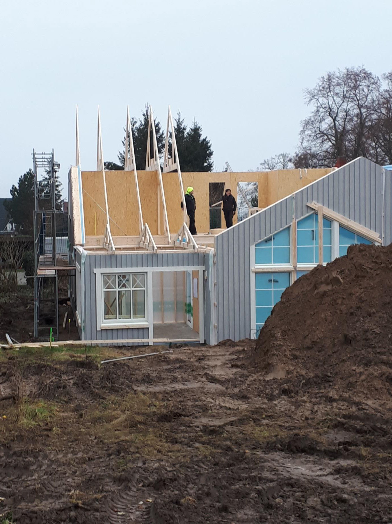 Ein Schwedenhaus entsteht: Hausmodell Södergården von Eksjöhus im Aufbau in Mecklenburg-Vorpommern
