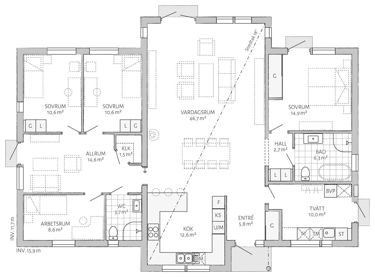 Grundriss Kaxholmen von Eksjöhus