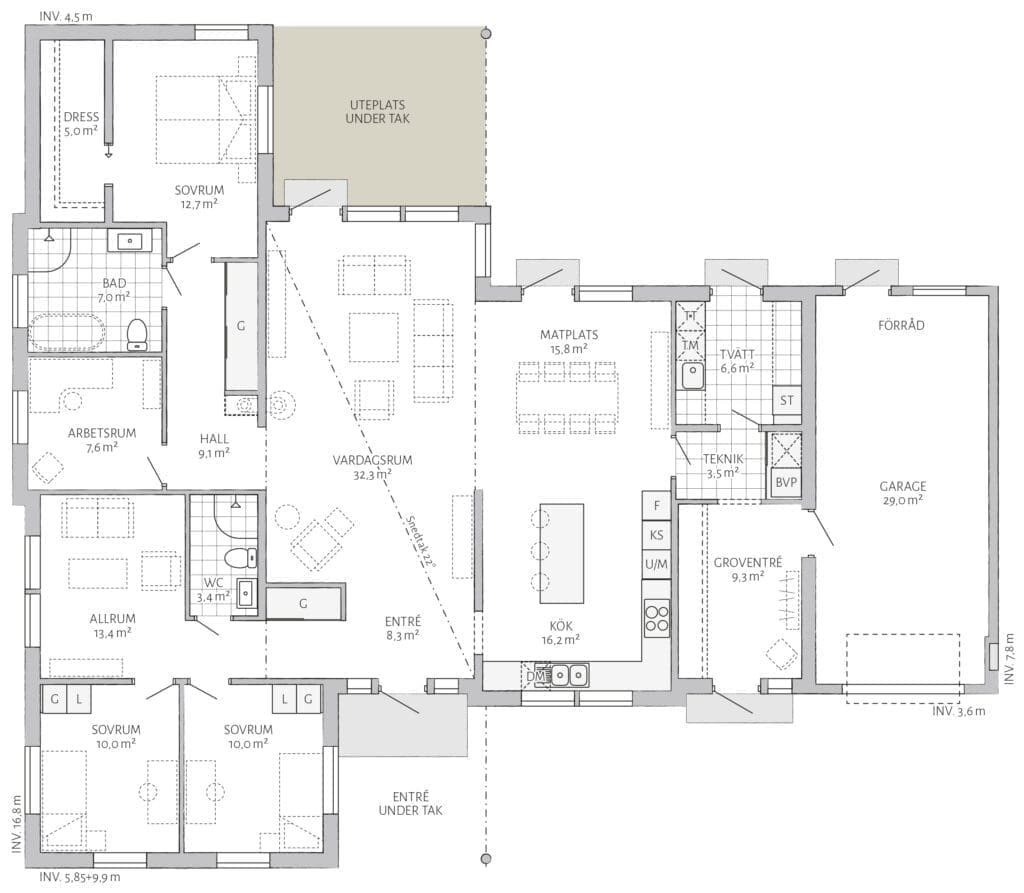 Grundriss Hausmodell Solängen von Eksjöhus