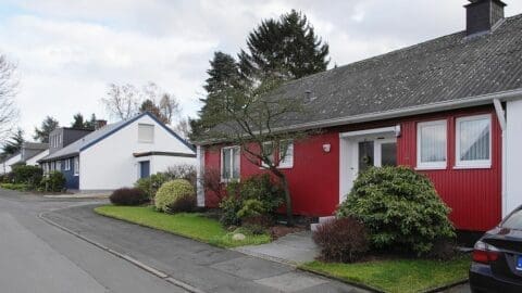 Freistehendes Schwedenhaus aus der Nachkriegsezeit in Schwedenhaus-Siedlung in Unna