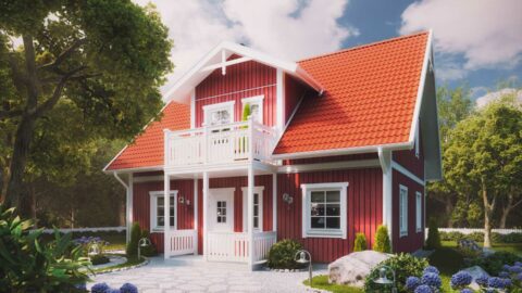 Rotes Schwedenhaus - Holzhäuser haben viele Vorteile