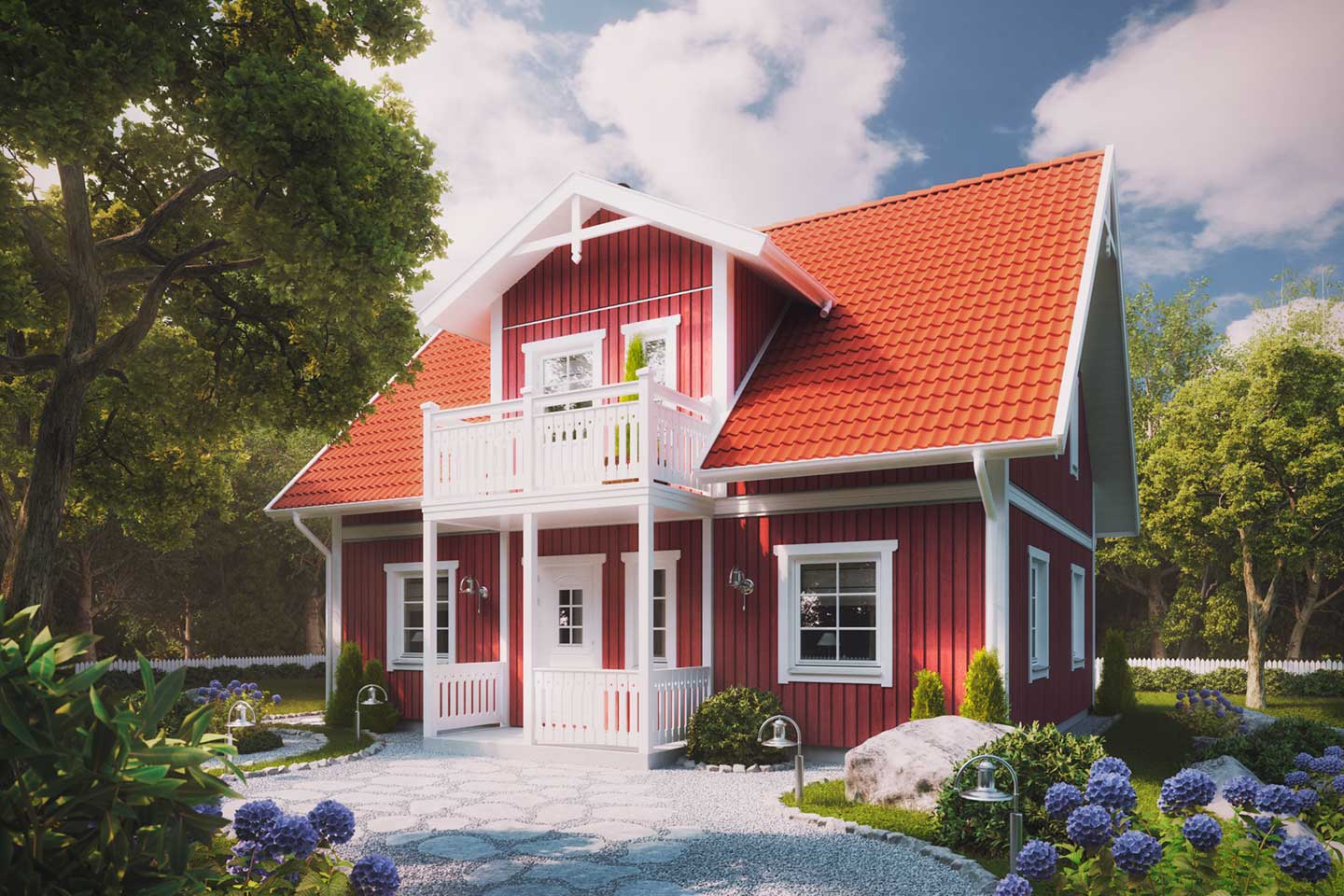 Rotes Schwedenhaus - Holzhäuser haben viele Vorteile
