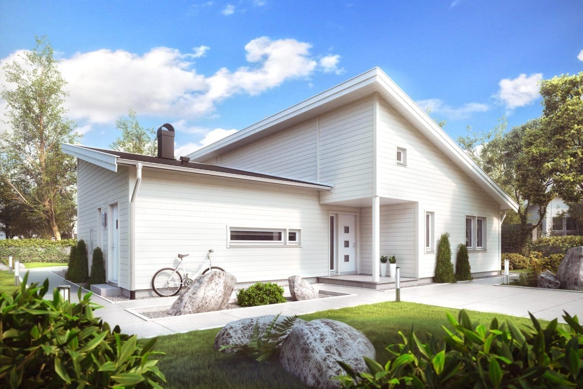 Eksjöhus-Bungalow mit Schrägdach für barrierefreies Wohnen