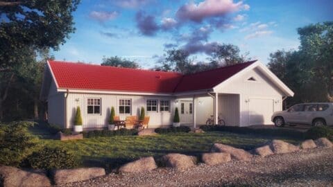 Außenansicht Schwedenhaus Lovangen von Eksjöhus