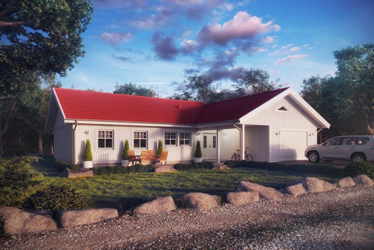 Außenansicht Schwedenhaus Lovangen von Eksjöhus