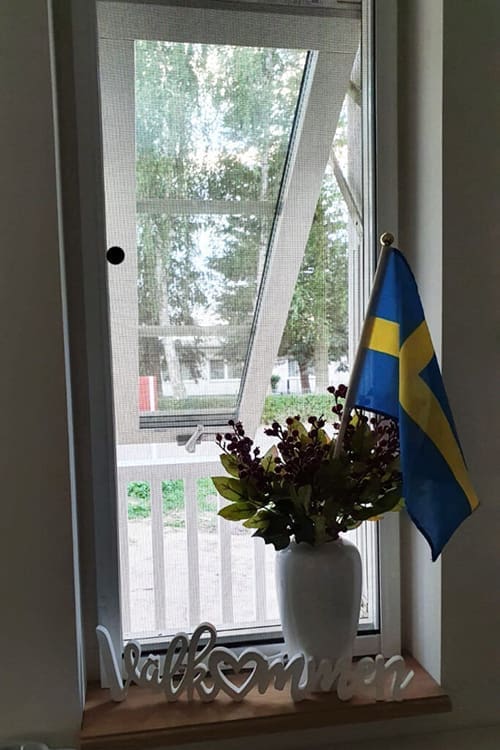 Schwedische Fenster öffnen sich nach oben