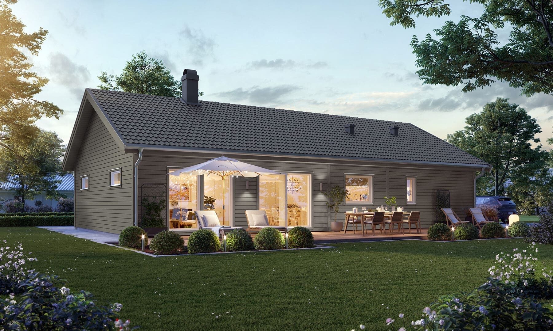 Prio 129 modern baksida varmgrå