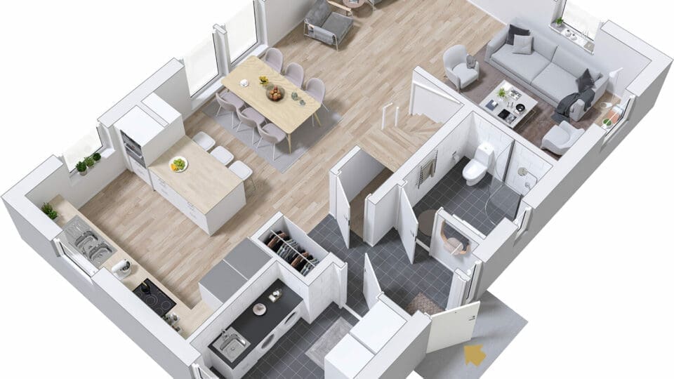 Die von Eksjohus entwickelten Flächenplanungen sind detailliert durchdacht